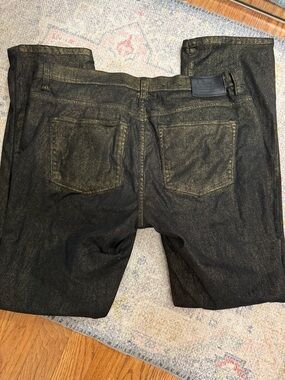 Lauren Ralph Lauren Metallic Black Straight Leg Jeans